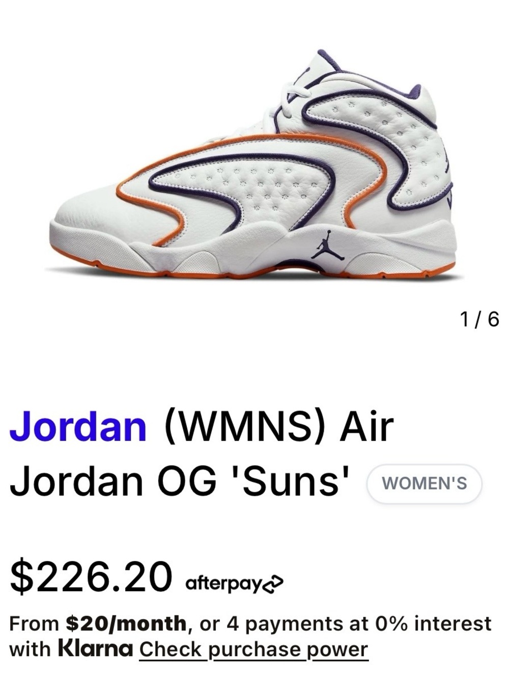 Jordan WMNS White/Orange/Purple Retro Sneakers